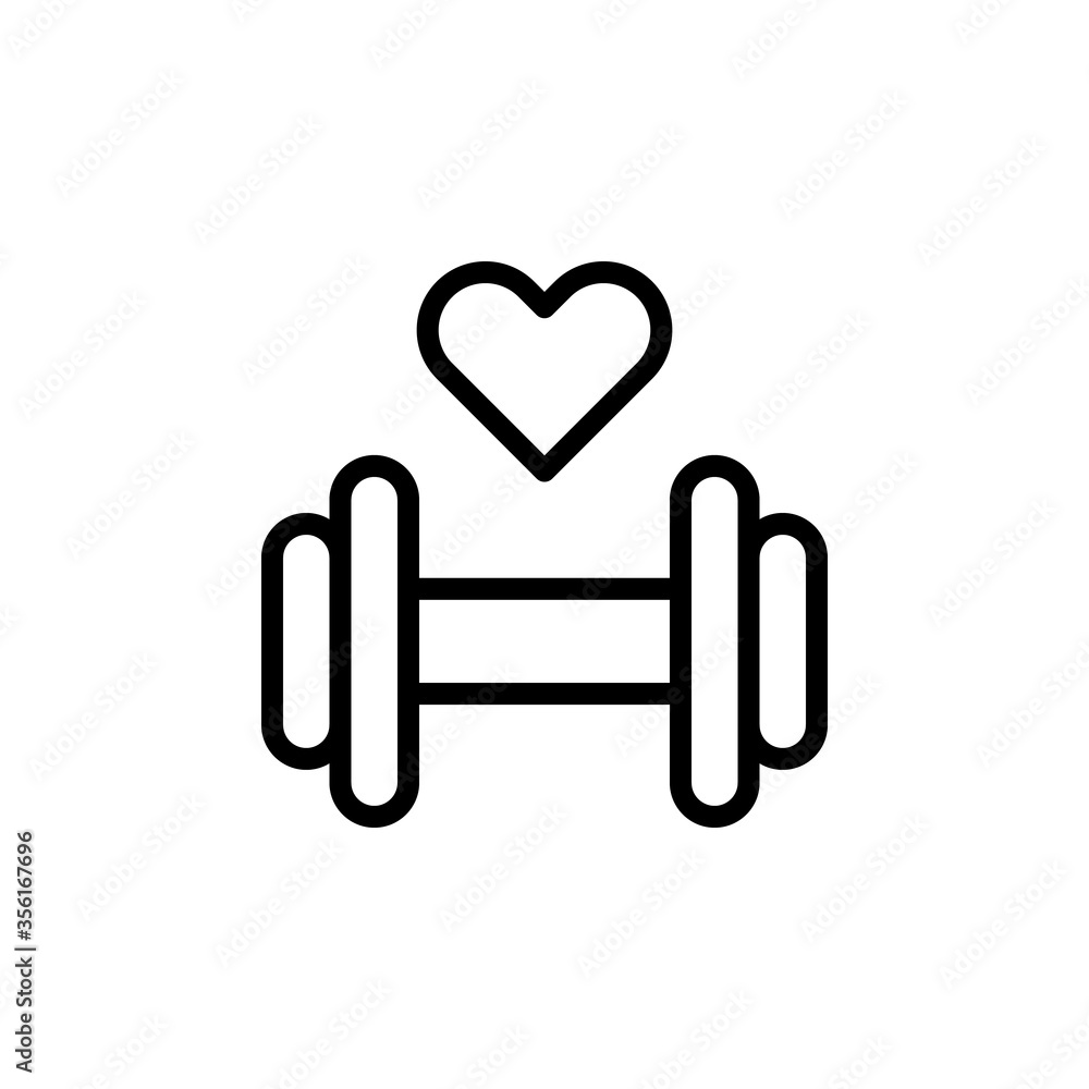 Poster gym dumbbell heart icon. simple line, outline vector elements of alternative medicine icons for ui a