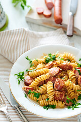 Pasta with sausages