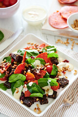 salad with salami