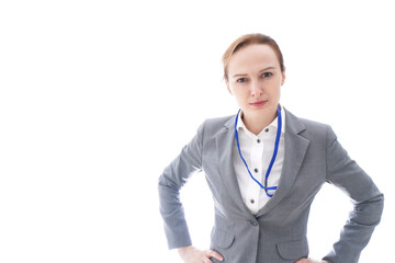 大激怒をするスーツを着たビジネスウーマン