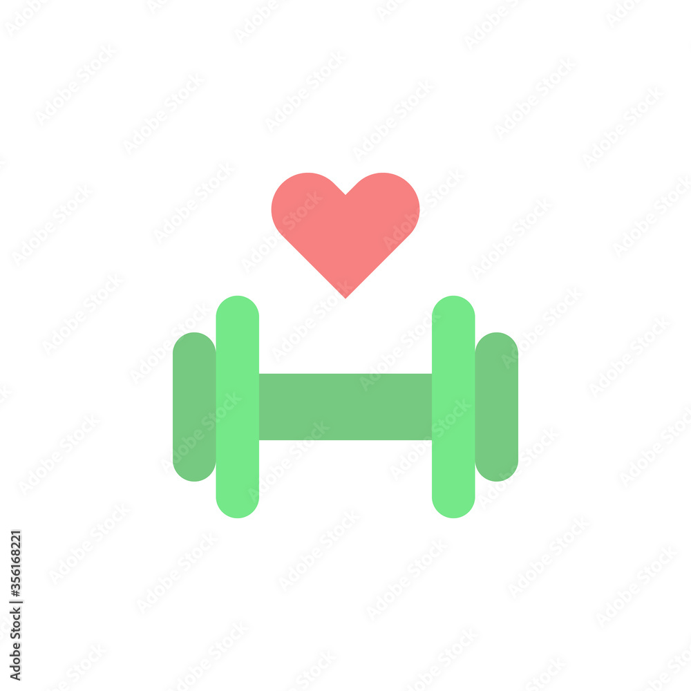 Poster Gym dumbbell heart icon. Simple color vector elements of alternative medicine icons for ui and ux, website or mobile application