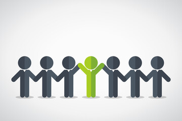 Teamwork, people together to success holding each team hands. Concept business teamwork vector illustration	