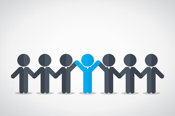 Fototapeta na wymiar Teamwork, people together to success holding each team hands. Concept business teamwork vector illustration 