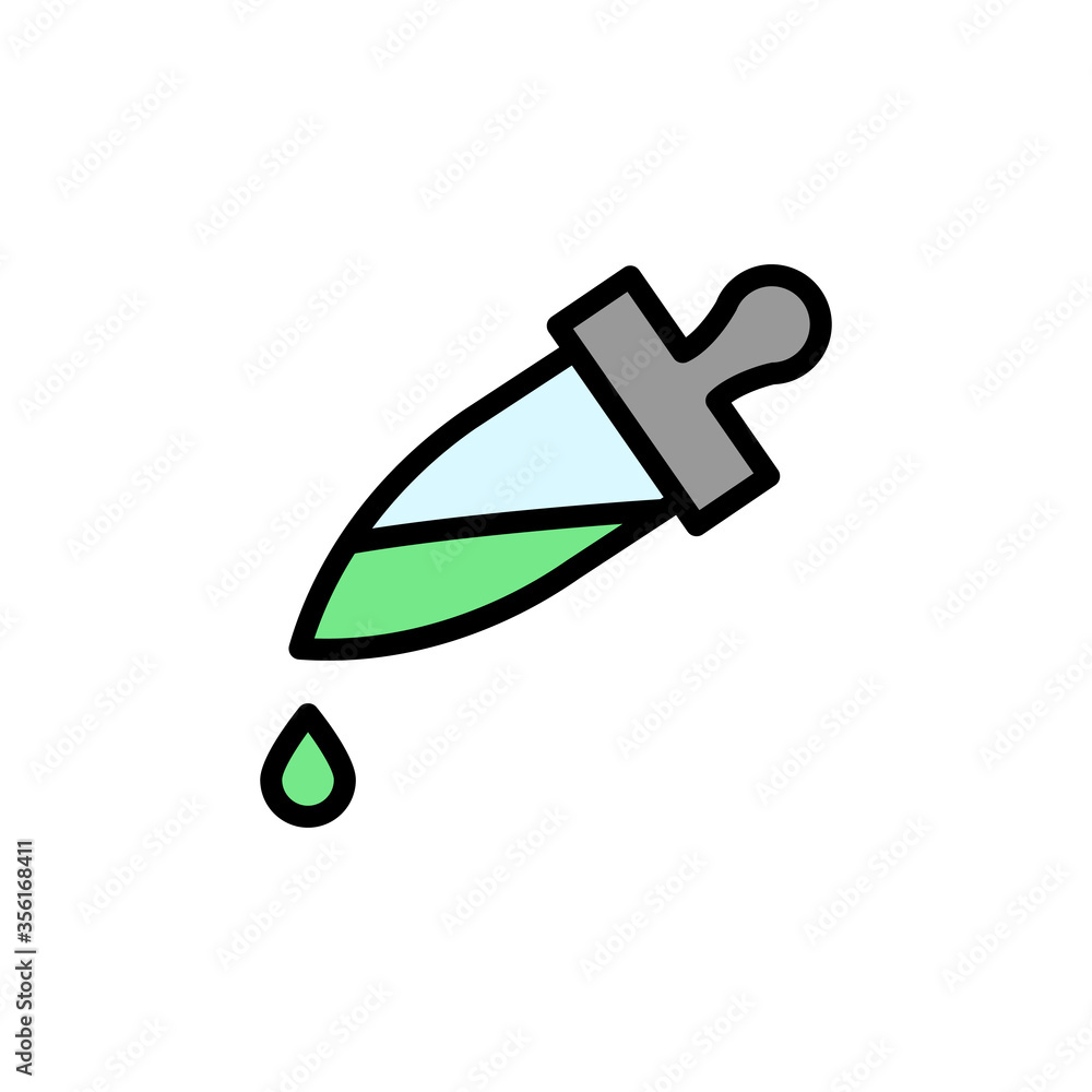 Poster pipette alternative medicine icon. simple color with outline vector elements of alternative medicine