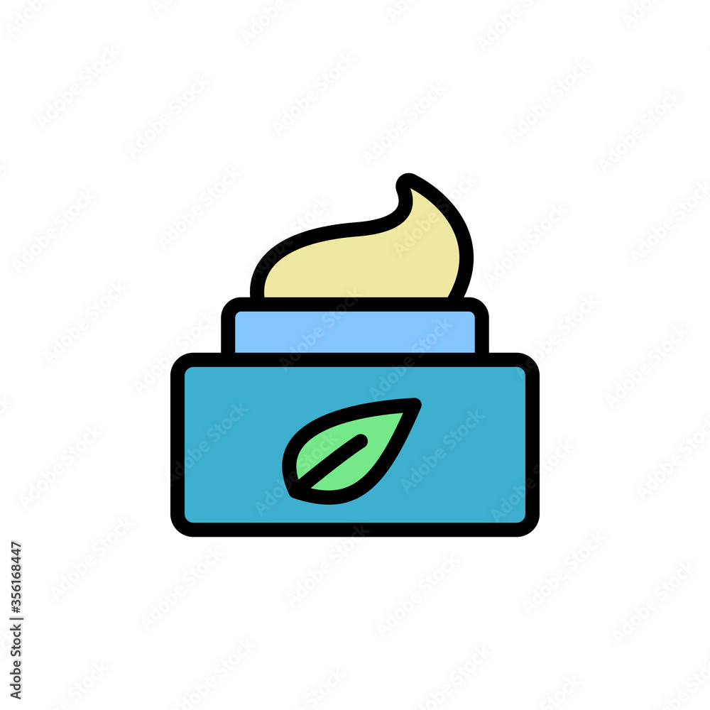 Poster moisturizer cream leaf icon. simple color with outline vector elements of alternative medicine icons