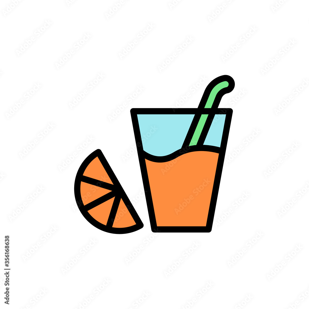 Poster drink glass orange icon. simple color with outline vector elements of alternative medicine icons for
