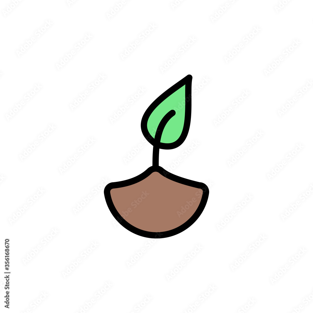 Poster leaf power of nature icon. simple color with outline vector elements of alternative medicine icons f