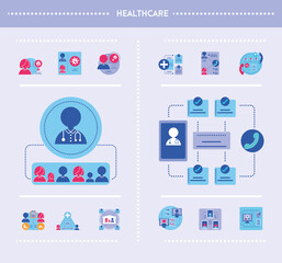 set of icons healthcare infographics
