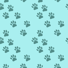Seamless pattern created by cat footprints