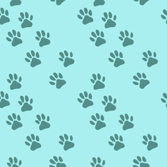 Fototapeta premium Seamless pattern created by cat footprints