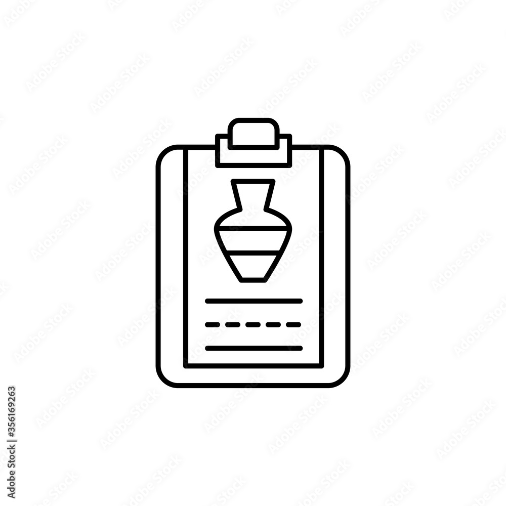Aufkleber vase, document icon. simple line, outline vector elements of archeology for ui and ux, website or mo