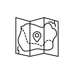 map, location pin icon. Simple line, outline vector elements of archeology for ui and ux, website or mobile application