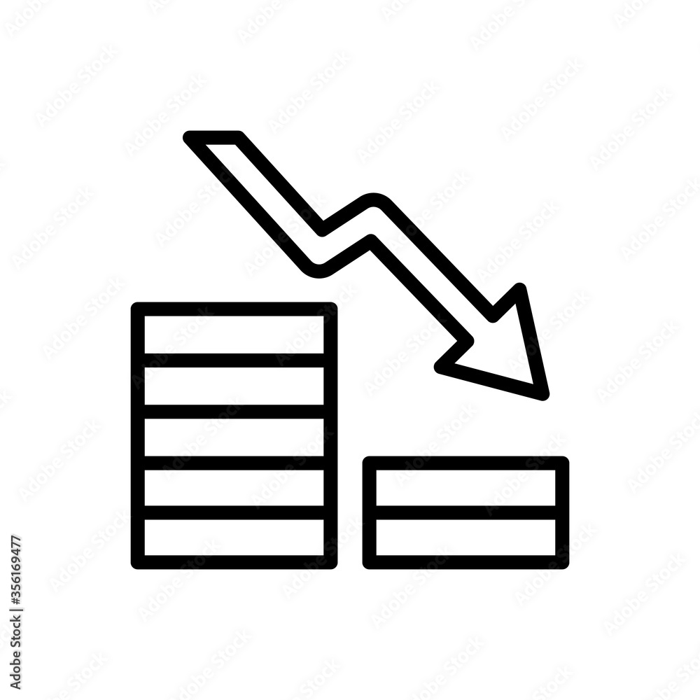 Poster coin arrow icon. simple line, outline vector elements of bankruptcy icons for ui and ux, website or 
