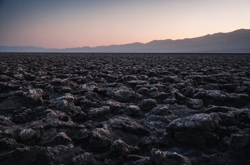 Devils Golf Course at bad water basin of Death Valley National Park, California 
