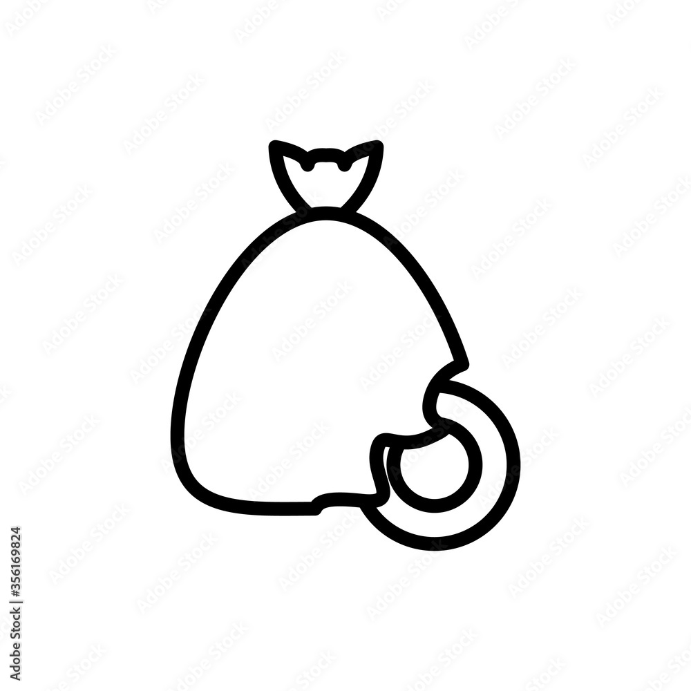 Poster bag coin icon. simple line, outline vector elements of bankruptcy icons for ui and ux, website or mo