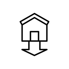 house arrow down icon. Simple line, outline vector elements of bankruptcy icons for ui and ux, website or mobile application