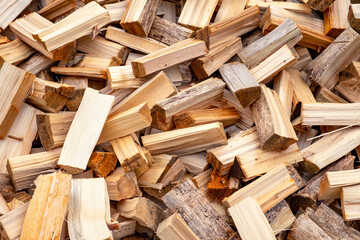 Chopped firewood stock