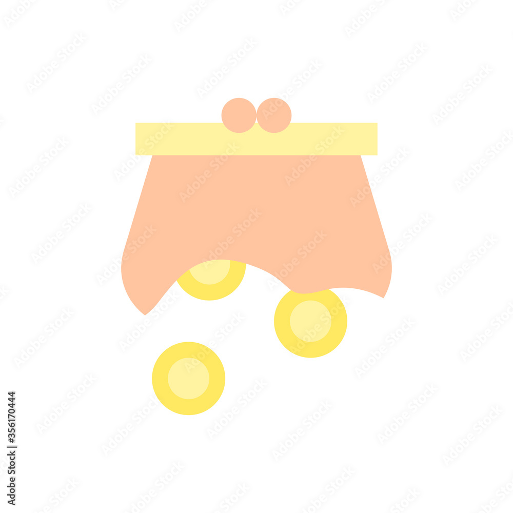 Poster purse coin icon. simple color vector elements of bankruptcy icons for ui and ux, website or mobile a