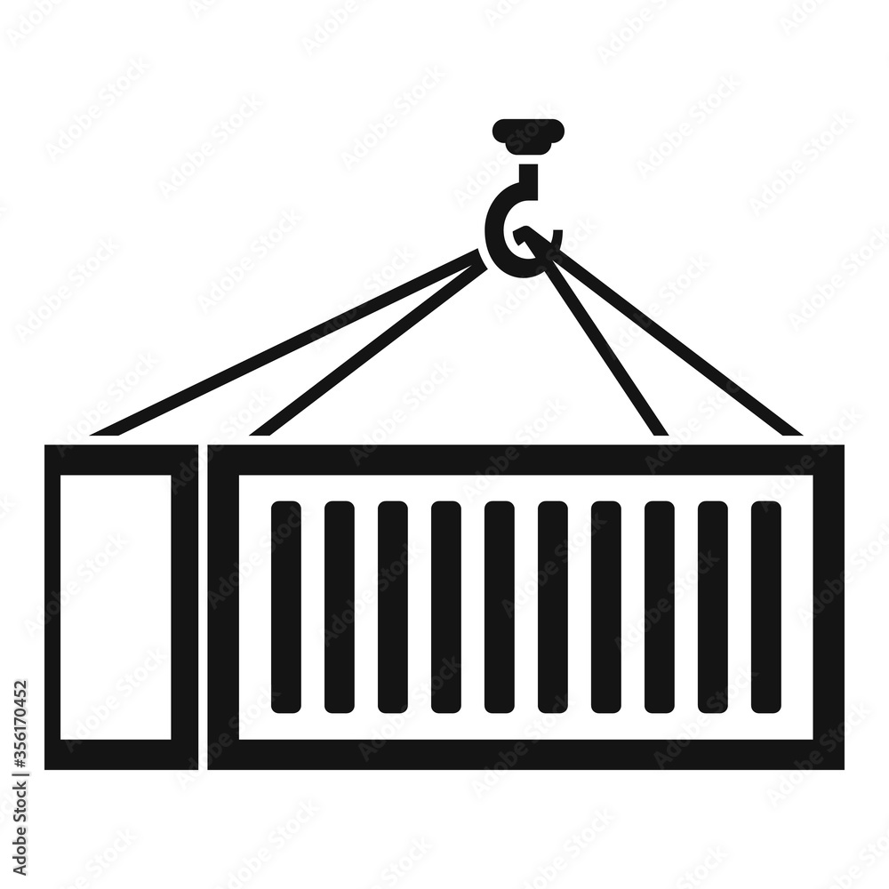 Poster crane hook container icon. simple illustration of crane hook container vector icon for web design is