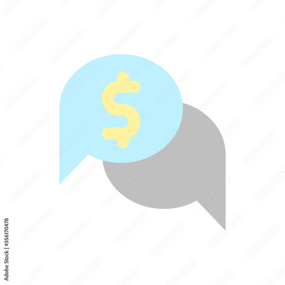 Poster chat dollar icon. simple color vector elements of bankruptcy icons for ui and ux, website or mobile 