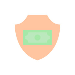 Fototapeta premium money shield icon. Simple color vector elements of bankruptcy icons for ui and ux, website or mobile application