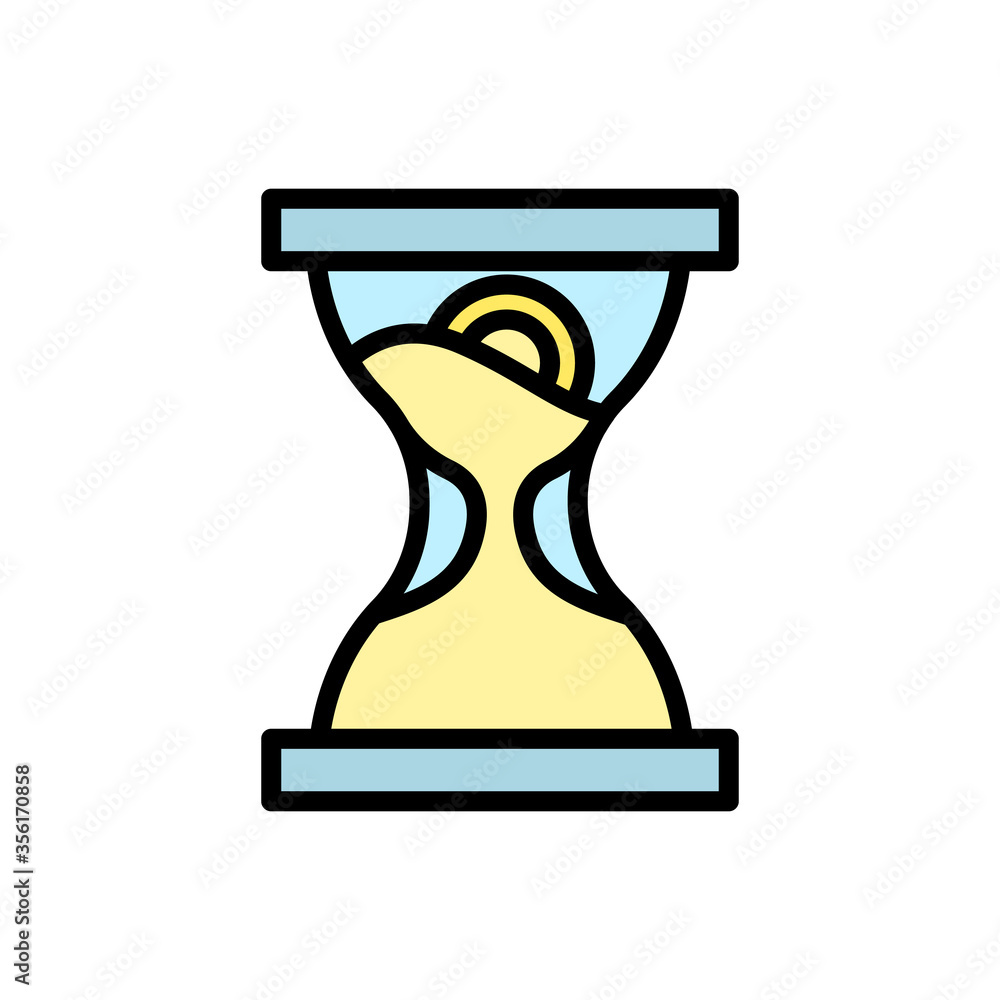 Poster coin hourglass icon. simple color with outline vector elements of bankruptcy icons for ui and ux, we