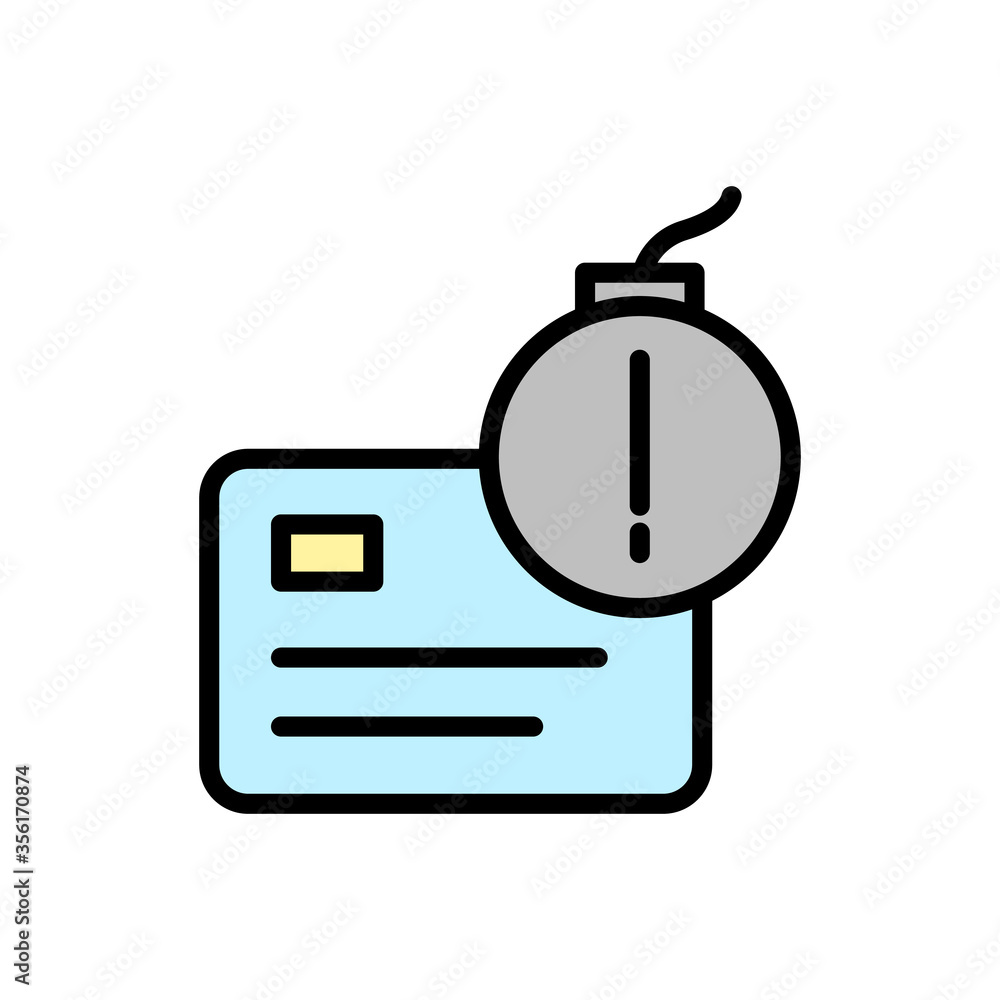 Poster card bomb icon. simple color with outline vector elements of bankruptcy icons for ui and ux, website
