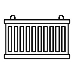 Express cargo container icon. Outline express cargo container vector icon for web design isolated on white background