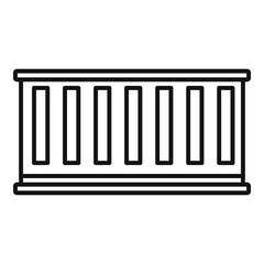 Global cargo container icon. Outline global cargo container vector icon for web design isolated on white background