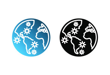 Obraz premium virus on the planet, glyph icon