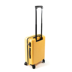 Yellow suitcase isolated on white background