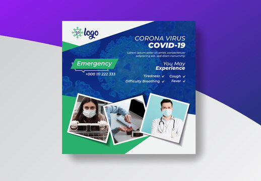 COVID-19 Awareness Social Media Banner Layout
