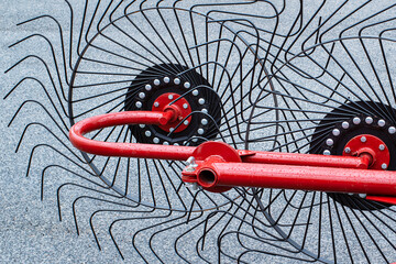 Combine harvester. Reaper.Details from the combine, cultivator.