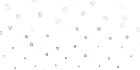 Fototapeta na wymiar Light purple vector doodle template with flowers.