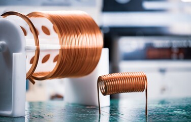 Close-up large and small coils