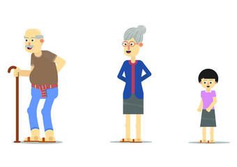 grandmother , grandfather and girl 