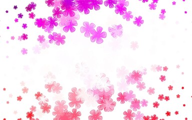 Light Purple, Pink vector abstract pattern with flowers.