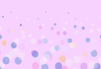 Light Pink, Yellow vector background with spots.