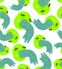 Vomit isolated pattern seamless. spew background. spue vector texture