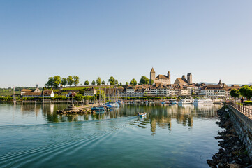 Rapperswil, Zürichsee, Schloss, Seeufer, Hafen, Altstadt, Altstadthäuser, Schlossberg, St....