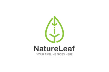 initial letter i leaf logo and icon vector illustration design template