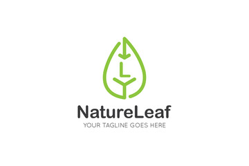 initial letter l leaf logo and icon vector illustration design template