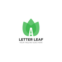initial letter a leaf logo and icon vector illustration design template