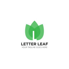 initial letter l leaf logo and icon vector illustration design template