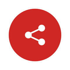 Share vector icon. Send content sign. Communication symbol for user interface. Web and mobile app. Social media element for multimedia platforms. Even circles. Connected community. Minimal and simple.