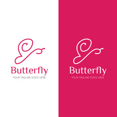 initial letter c butterfly logo and icon vector illustration design template