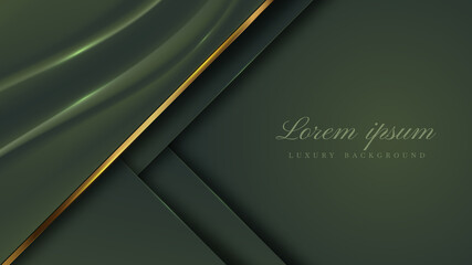 luxury background cloth green color with sparkle line golden , deluxe modern concept. vector illustration for backdrop design.