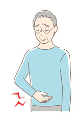お腹が痛い男性