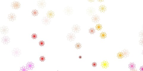 Light Red, Yellow vector natural layout with flowers.
