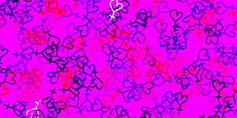 Light Purple, Pink vector texture with women's rights symbols.